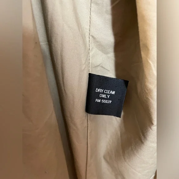 Vintage Brooks Brothers Navy Blue Trench Coat Size Large Missing Zip In Lining - Picture 8 of 16